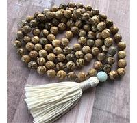 NBYGSC Charm Jewelry 6mm Piure Stone Knotted Tassel 108 Bead Necklace Healing Pray Handmade Bead#12832