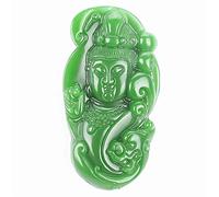 NBYGSC Charm Jewelry Carved Guanyin Jade Pendant Natural Chinese Green Beads Necklace Charm Jadeite Jewellery Fashion Lucky Man Woman Amulet Gifts