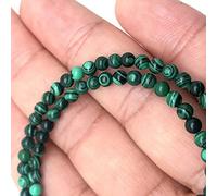 NBYGSC Charm Jewelry Guarantee Natural Stone Round Loose Beads Moonstone Amazonian Sandstone Lapis Gem Jewelry Bracelet Necklace 2 3 4mm (Color : Malachite, Size : 4mm 90 Beads)