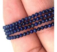 NBYGSC Charm Jewelry Guarantee Natural Stone Round Loose Beads Moonstone Amazonian Sandstone Lapis Gem Jewelry Bracelet Necklace 2 3 4mm (Color : Lapis Lazuli, Size : 4mm 90 Beads)