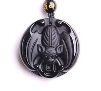 NBYGSC Charm Jewelry Natural Black Obsidian Pendant Crystal Jewelry Amulets Talismans Lovers Necklace for Men and Women
