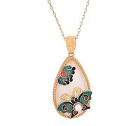 NBYGSC Charm Jewelry Natural Hetian Nephrite Jade Stone Necklace Jade Necklace Feng Shui Necklace for Women Jade Amulet Wealth Good Luck Necklace Chain Necklace Choker Year of Tiger Jewelry