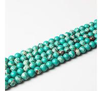 NBYGSC Charm Jewelry Natural Jewelry Multicolor The Emperor Stone Loose Stone Jewelry Beads 4/6/8/10mm Bracelet Necklace (Color : Lake Blue Emperor, Size : 10mm 38beads)