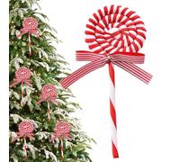 NBYGSC Christmas Felt Lollipop Ornaments - Candy Cane Inspired Felted Decorations for Tree Hanging, Soft Fake Candy Accessories for Holiday Parties, Winter Festival Vase Fillers, Whimsical Seasonal