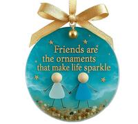NBYGSC Christmas Friends Decorations,Friendship Sea Glass Pendant | Handmade Keepsake Christmas Tree Ornaments | for Thanksgiving Birthday Party Holiday Porch Winter College Sister Partners