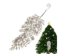 NBYGSC Christmas Tree Glitter Decorations | Artificial Shiny Cypress Leaf Decor With Pearl,Christmas Tree Decor | for Home Offices Room Doors Walls Fireplaces Railings Thanksgiving Holiday Birthday