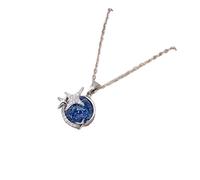 NBYGSC Cubic Zircon Blue Planet Star Pendant Necklace for Women Stainless Steel Chain Choker Wedding Jewelry-T49