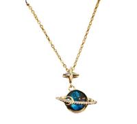 NBYGSC Exquisite, Fashionable and Luxurious Diamond-filled Dream Planet Pendant Necklace, The First Choice Gift for Family and Friends-T37
