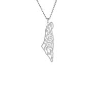 NBYGSC Israel Necklace, 925 Sterling Silver Israel Palestine Map Pendant Necklace Country Geography Chain Necklaces for Women Jewelry Gift Wholesale - Israel Necklace, Bring Them Home Dog