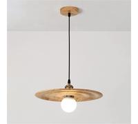 NBYGSC Japanese Style Walnut Wood Ceiling Lamp with Adjustable Hanging Wire - Decorative Lighting for Home and Beyond