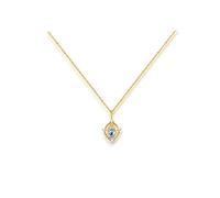 NBYGSC Jewelry For Autumn And Winter Square Hollow Blue Moonlight Movable Pendant Necklace