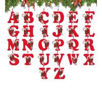 NBYGSC Letter Christmas Ornaments,26 Letters Pendant - 2D Acrylic Holiday Alphabet Decorations,for Stockings Christmas Tree Backpack Car Rearview Mirror