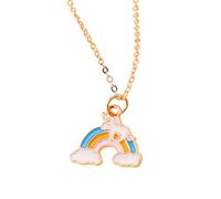 NBYGSC Lovely Enamel Rainbow Necklace For Women, Cute Cartoon Rainbow Choker - Pride Beads Rainbow Heart Necklace, Rainbow Bridge Necklace For Birthday Valentine Gifts