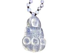 NBYGSC Natural Madagascar Chalcedony Guanyin Pendant Agate Necklace