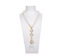 NBYGSC Necklace Jewelry Natural Cultured White Freshwater Pearl Chokers Necklace Mabe Pearl Pendant Necklace for Women Jewelry Gift