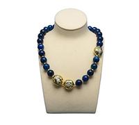 NBYGSC Necklace Jewelry Natural Freshwater Cultured White Pearl Star Shape Green Chrysoprases Blue Faceted Agates Necklace for Women Jewelry Gift