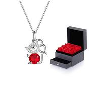 NBYGSC Necklaces for Women Girls Little Mouse Necklace Ladies Pendant Lucky Clavicle Chain With Gift Box Choker Necklaces Household