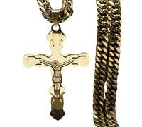 NBYGSC New 2025 Hip Hop Jesus Layered Cross Necklace Men High-End Stainless Steel On The Neck Male Pendant Necklaces Collar Hombre Decoration Jewelry Commemorative Accessories Trendy Best For Gift