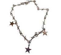 NBYGSC New 2026 Gothic Black Star Glass Red Cross Pendant Necklace Metal Heart Epoxy Resin Beads Charm Beaded Link Chain Jewelry Fashion Trendy Accessories Creative Gift For Women And Men