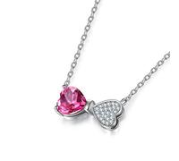 NBYGSC Quartz Healing Crystal Necklace Topaz Jewels Bow Necklace Love Heart Necklace Gemstone Pendant Ladies Jewelry Gifts Necklaces for Women Girls Crystal Point Pendant Necklace