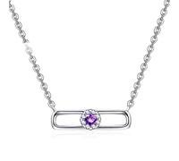 NBYGSC Quartz Healing Crystal Necklace Women's Clavicle Chain Necklace Amethyst Pendant Necklace with 18 Inch Chain Crystal Point Pendant Necklace