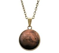 NBYGSC Retro Glow In Dark Planet Necklace Luminous Glass Pendant Women Venus Earth Saturn Sun Universe Jewelry-T68