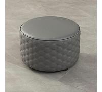 NBYGSC Round Leather Ottomans Foot Stool for Living Room Kitchen Bedroom Dark Gray 36x40cm