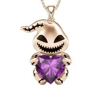 NBYGSC Skull Necklace For Men, 925 Sterling Silver Punk Crystal Skull Pendant Love Evil Demon Necklace Heart Hip Hop Punk Bohemian, Memento Mori Necklace, Pirate Medallion