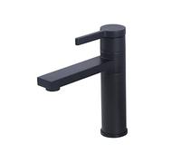 NBYGSC Washbasin Water Tap Bathroom Faucet Cold and Hot Mixed Brushed Deck Mounted Single Hole with Handle,Matter Black1 shower head