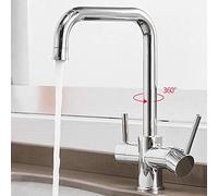 NBYGSC Way Mixer in 1 Filter Tap Brass Hot and Cold Direct Drinking Water Filtered Kitchen Sink Faucet Chrome Plated-B
