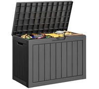 NBYSGO 31 Gallon Resin Deck Boxes Waterproof, Waterproof and UV Resistant Outdoor Storage Box Lockable Lid for Delivery Box, Indoor, Garden Tools, Pool Supplies, Patio (Black, 45 Gallon)