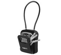 NBYT Portable Combination Lock Box, Waterproof Key Safe Storage with Steel Cable Rope