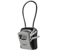 NBYT Portable Combination Lock Box, Waterproof Key Safe Storage with Steel Cable Rope