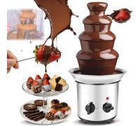 NBYTLT 4 Tier Chocolate Fountain Machine, 220V Universal Chocolate Melting Machine, Electric Chocolate Melting Fountain Nostalgia Machine, for Party, Wedding and Birthday