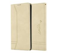 Nbziyoo for iPhone 17 Flip Wallet Case with Card Holder Kickstand Magnetic Closure Shockproof, Fashion Women Men Solid Leather Folio Cover for iPhone 17 Phone Case, Khaki