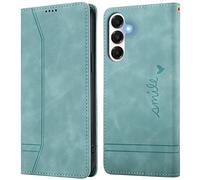 Nbziyoo for Samsung Galaxy S24/S25 Flip Wallet Case with Card Holder Kickstand Magnetic Closure Shockproof, Fashion Women Men Solid Leather Folio Cover for Galaxy S25/S24 Phone Case, Blue