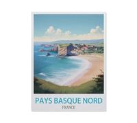 NBZRAOFV Pays Basque Northern France Travel Posters，Funny Poster Wall Art Decor Metal Sign Poster-yV1305（8x12Inch）