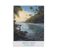 NBZRAOFV Vintage Metal Tin Sign,Cayman Islands West Bay Vintage Travel Posters,Retro Wall Decor Art Tin Sign for Home Coffee Bar Restaurant Pub-yV1984(8x12Inch)