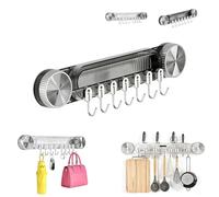 Nbzsmlkn Durable Wall Mounted Inline Vacuum Hooks, Wall Mounted Coat Rack, No Hole Punching & Waterproof Wall Hook, Thick Rounded Corners Design, Removable and Reusable (Grey)