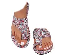 Nbzsmlkn Lightweight Orthopedic Flat Sandals For Women,Women's Comfortable Arch Support Sandals,Loop Slip On Toe Ring Beach Sandal,Non Slip Flip Flops (Pink,7)