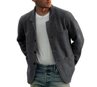 Nbzsmlkn Mens Solid Color Casual Jacket Coat,Mens Casual Blazer Jacket Lightweight Sport Button Down Coat Shacket,Breasted Lapel Pockets Solid Color Fashion Jacket (Dark Grey,S)