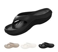 Nbzsmlkn Pillow Arch Support Flip Flops,Plantar Fasciitis Orthopedic Sandals,Platform Recovery Flipflops Summer Non-slip Slippers Comfort Lightweight (Black,9)