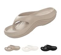 Nbzsmlkn Pillow Arch Support Flip Flops,Plantar Fasciitis Orthopedic Sandals,Platform Recovery Flipflops Summer Non-slip Slippers Comfort Lightweight (Gray,8)