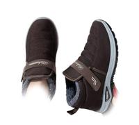 Nbzsmlkn Slip-on Sneakers Without Laces for Winter,Slip on Winter Boots for Women,Comfortable Warm Fur Lined Ankle Booties (Brown(women),4)