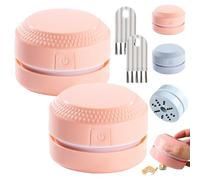 Nbzsmlkn Swiftvac - Smart Vacuum Cleaner, Desktop Vacuum Cleaner, Portable Handheld Dust Sweeper, for Cleaning Eraser Crumbs, Computer Keyboard and Car (Pink×2)
