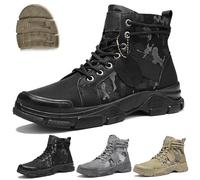 Nbzsmlkn Tactical Military Boots for Men,Lightweight Comfortable Orthopedic Arch Support Hiking Combat Boots,Men's Plus Size High Top Jungle Military Hiking Boots (Black,8.5)