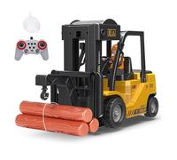 Nbzsmlkn Telescopic RC Excavator for Kids with Lights, Music and Spray, Mini RC Forklift, 1/24 Scale Alloy RC Forklift Truck, Rechargeable Engineering Vehicle Cars Gift for Kids Adults Boys (Crane)