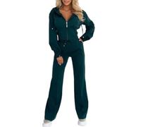 Nbzsmlkn Womens Full Zip Up Hoodie Two Piece Tracksuit Set,Long Sleeve Tracksuit Lounge Matching Sets Hoodie Jacket Jogging Suit,Joggers Tracksuit Sets (Green,S)