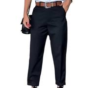 Nbzsmlkn Women's High Waist Casual Straight Blazer Pants,Womens Business Temperament Straight Stripe Pocket Suit Trousers,Womens Barrel Pants High Waisted Casual Pants (Black,XL)