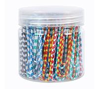 NC 100Pcs Large Colored Paper Clips Paper Clip Office Supplies Clips for Paperwork Paper Clips Vinyl Coated Paperclips Colorful Striped Paper Clips for Office School Document Organizing